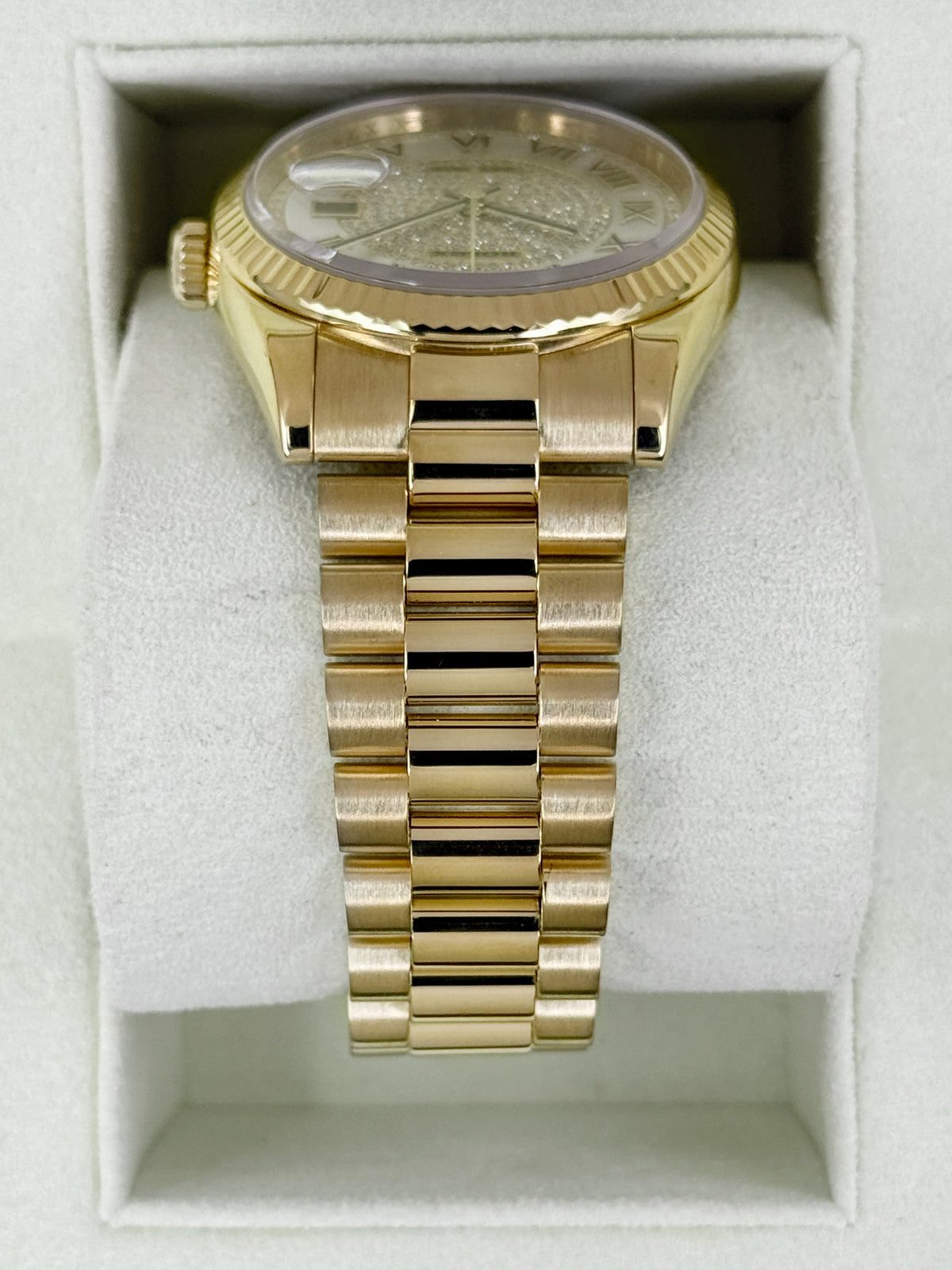 2013 Rolex Day-Date 36mm 118238 Presidential Diamond Pave Mother of Pearl Dial