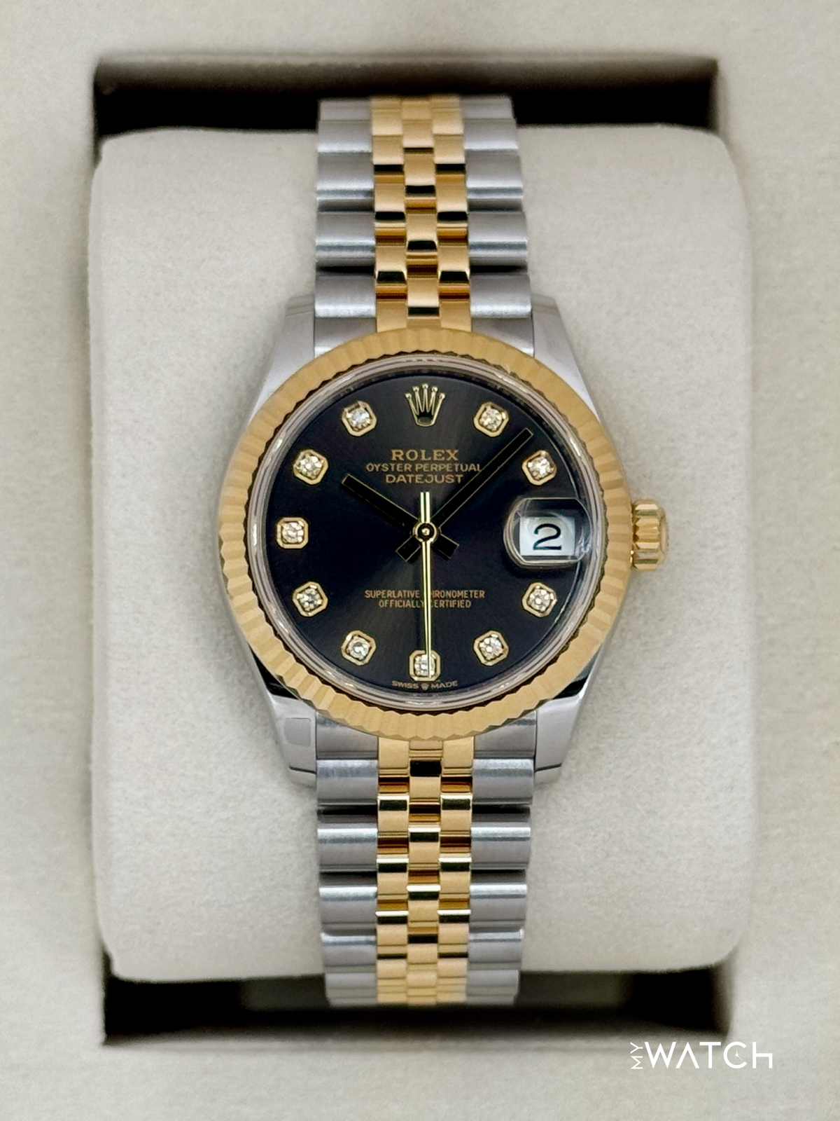 NEW 2025 Rolex Lady Datejust 31mm 278273 Two-Tone Dark Grey Diamond Dial