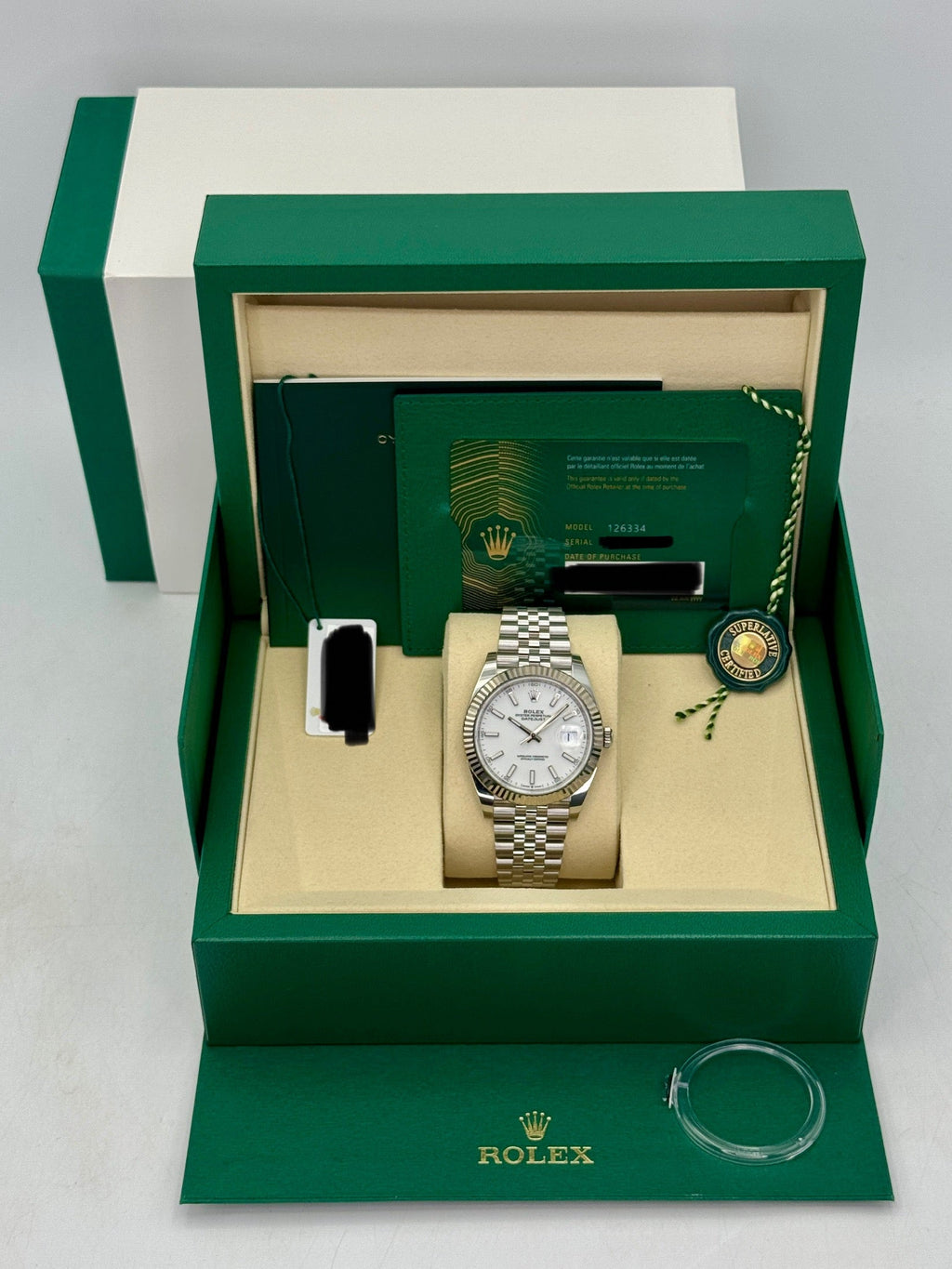 2026 Rolex Datejust 41mm 126334 Stainless Steel Jubilee White Dial