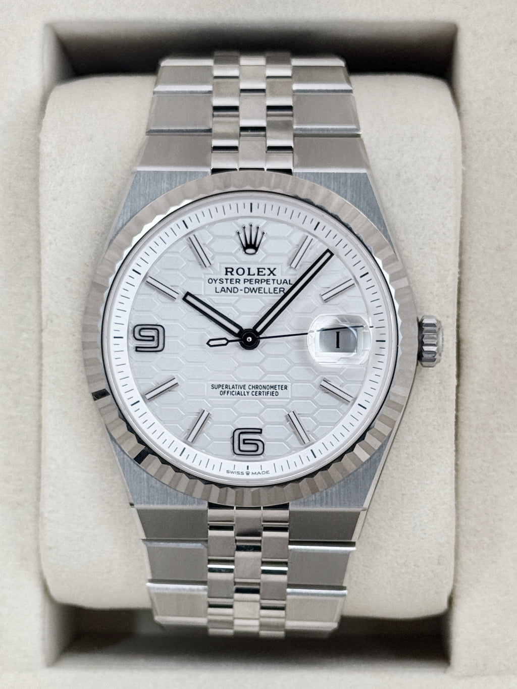 2026 Rolex Land-Dweller 40mm 127334 Stainless Steel Jubilee White Dial
