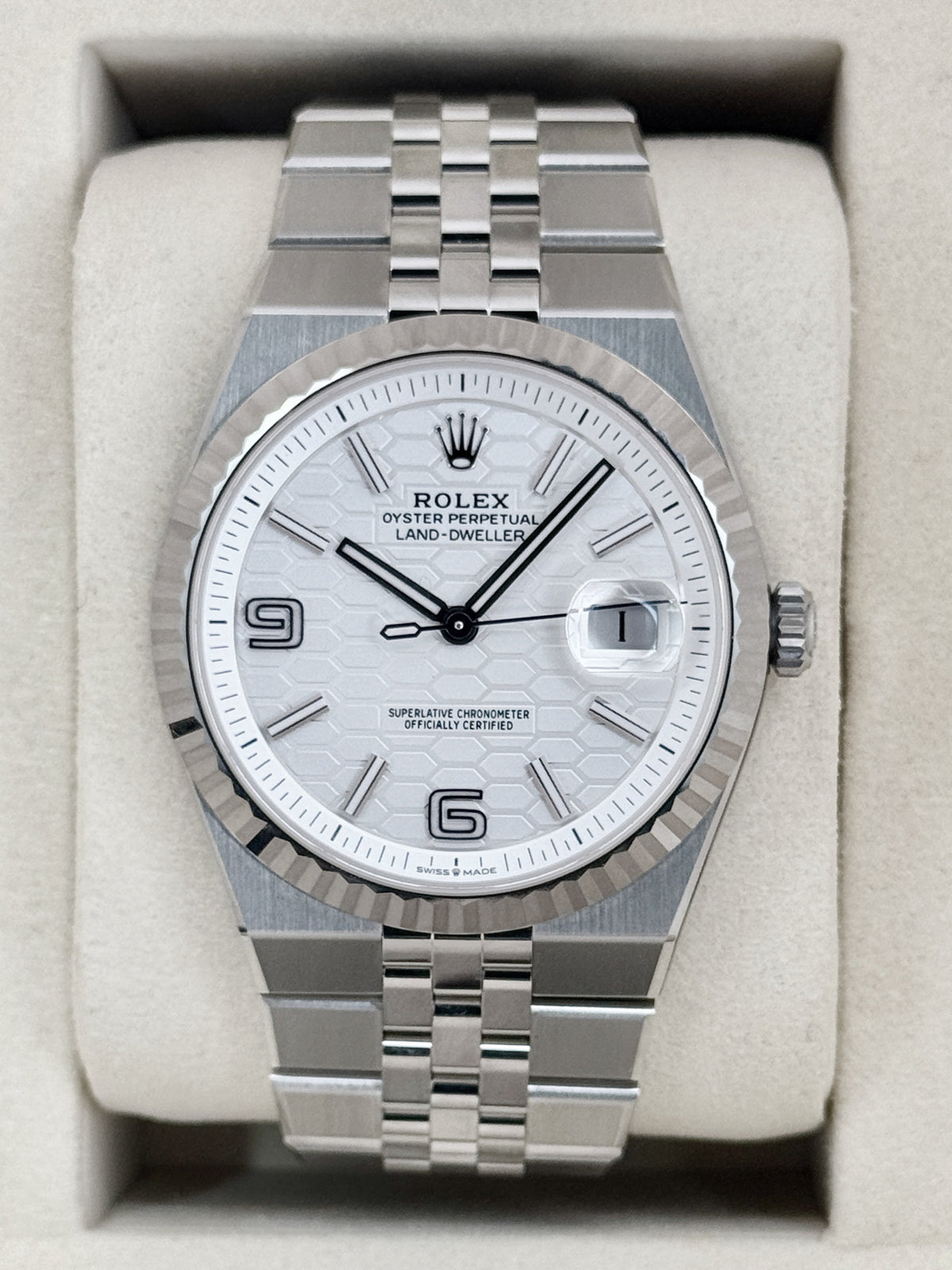 2026 Rolex Land-Dweller 40mm 127334 Stainless Steel Jubilee White Dial