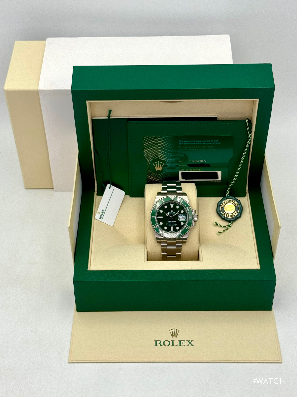 2020 Rolex Submariner “Hulk” 40mm 116610LV Green Dial (GREEN CARD)
