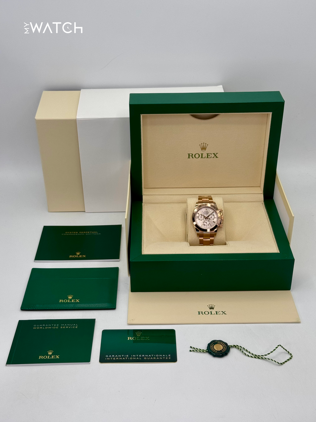 2022 Rolex Daytona 40mm 116505 Rose Gold Sundust Diamond Baguette Dial