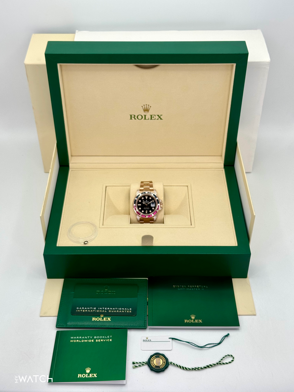 NOS 2021 Rolex GMT-Master II 40mm 126755SARU Pepsi Rose Gold Sapphire Ruby