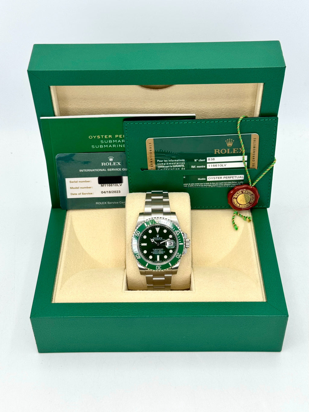2014 Rolex Submariner "Hulk" 40mm 116610LV Green Dial