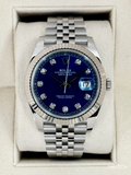 2020 Rolex Datejust 41mm 126334 Stainless Steel Jubilee Blue Diamond Dial