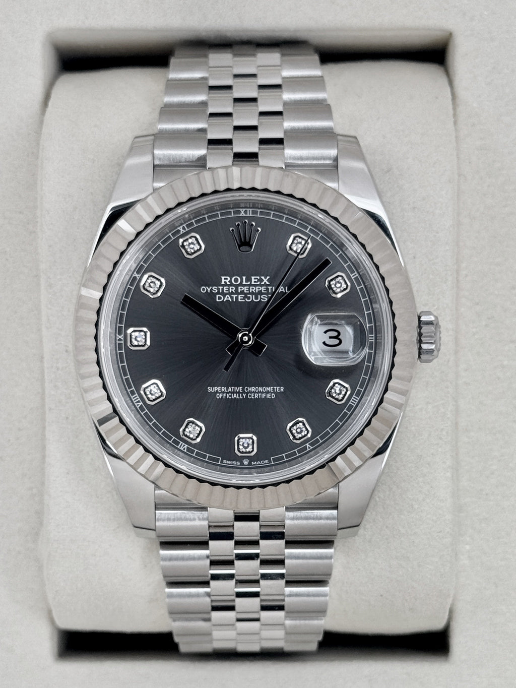 NEW 2026 Rolex Datejust 41mm 126334 Stainless Steel Jubilee Rhodium Diamond Dial