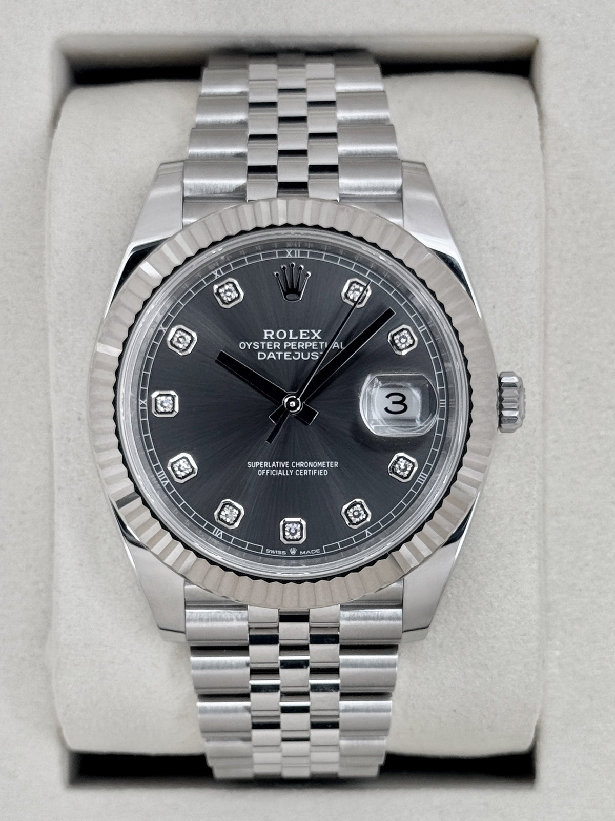 NEW 2026 Rolex Datejust 41mm 126334 Stainless Steel Jubilee Rhodium Diamond Dial