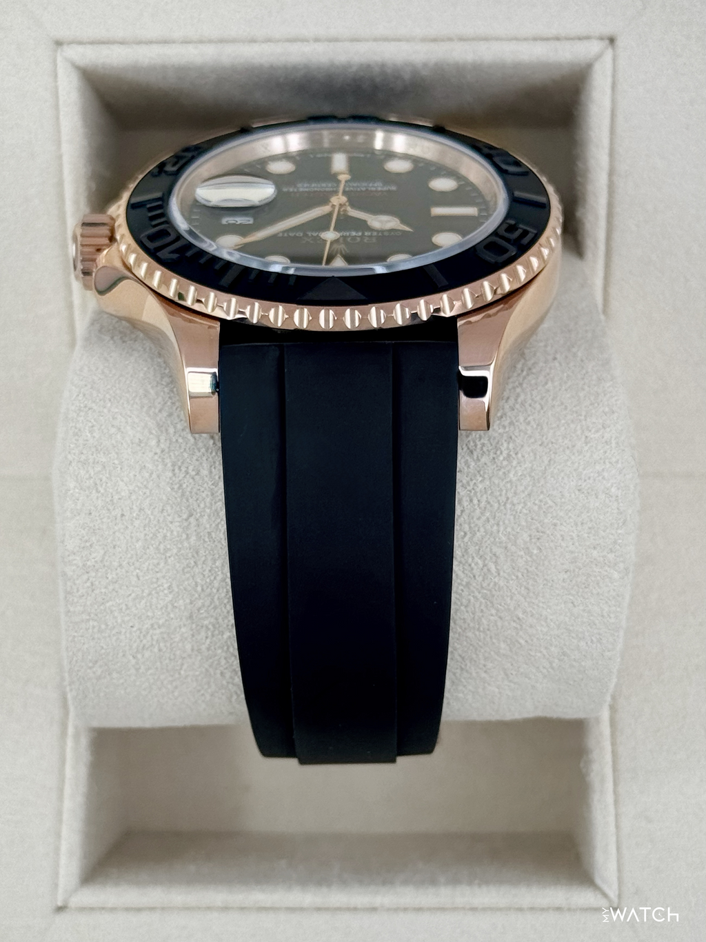 2019 Rolex Yacht-Master 40mm 116655 Rose Gold Oysterflex Black Dial