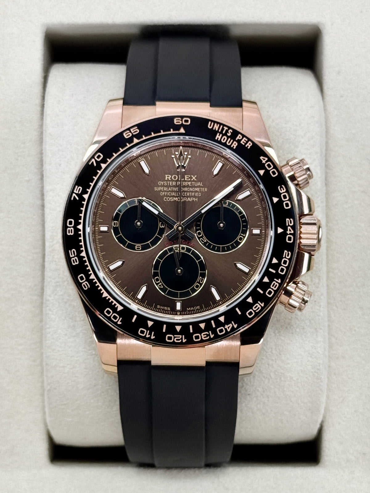 2026 Rolex Daytona 40mm 126515LN Rose Gold Oysterflex Chocolate Dial