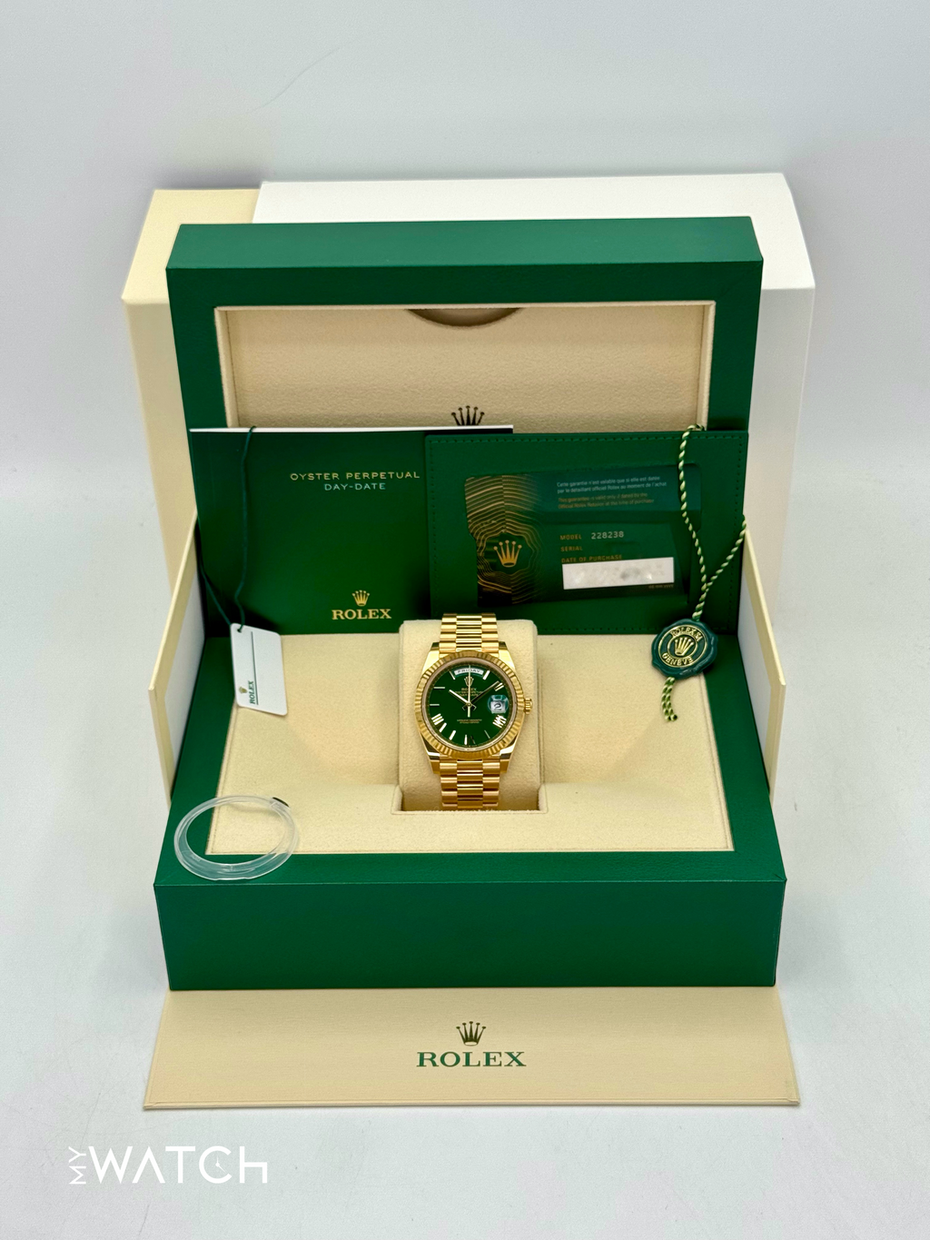 NEW 2025 Rolex Day-Date 40mm 228238 Presidential Green Dial