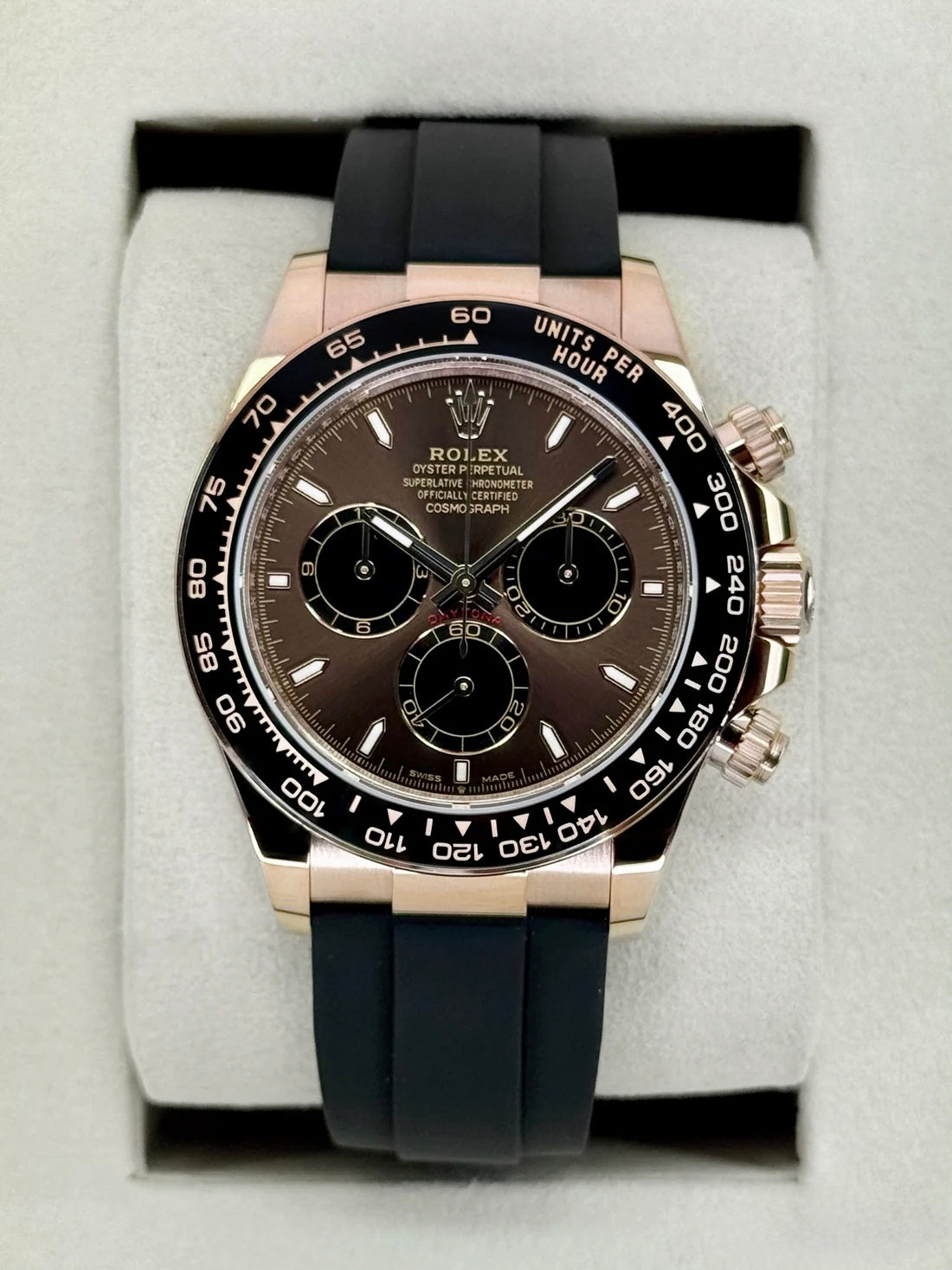 NEW 2026 Rolex Daytona 40mm 126515LN Rose Gold Oysterflex Chocolate Dial