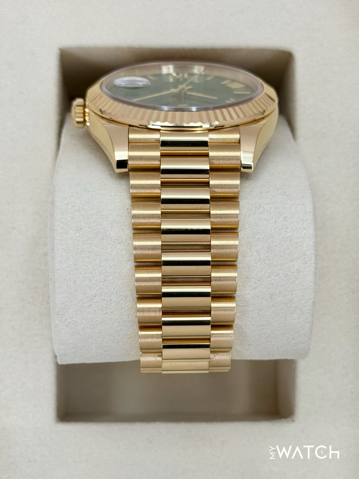 2025 Rolex Day-Date 40mm 228238 Presidential Yellow Gold Green Dial