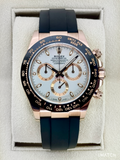 2022 Rolex Daytona 40mm 116515LN Rose Gold Oysterflex White Dial