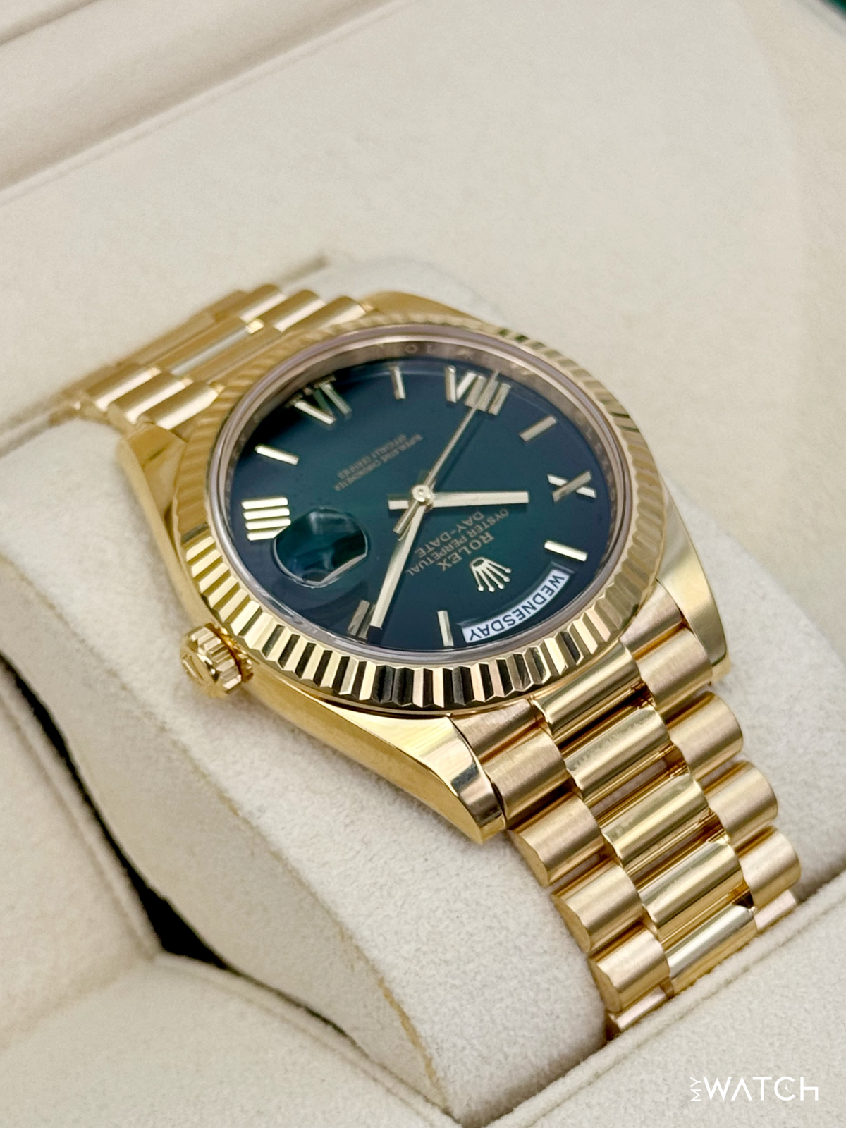 2024 Rolex Day-Date 40mm 228238 Presidential Green Ombre Dial