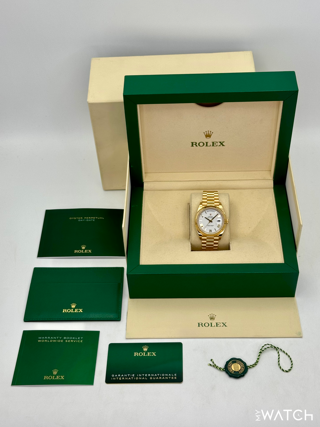 2021 Rolex Day-Date 40mm 228238 Presidential Roman Numeral White Dial