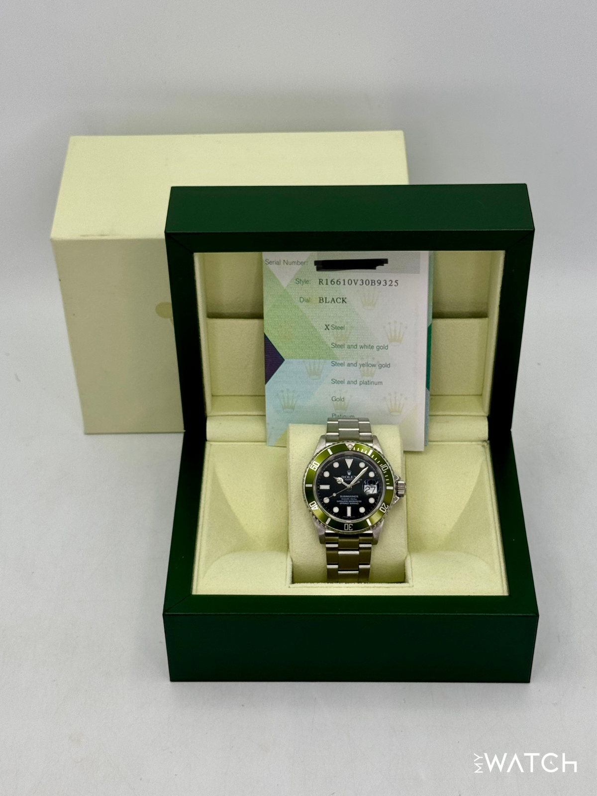 2005 Rolex Submariner "Kermit" 40mm 16610 Stainless Steel Black Dial (Collectors Set)