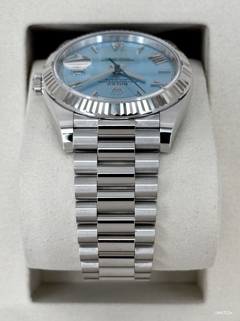 NEW 2026 Rolex Day-Date Platinum 40mm 228236 Ice Blue Roman Dial
