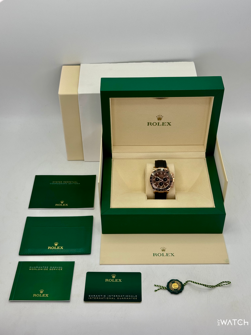 2023 Rolex Daytona 40mm 116515LN Rose Gold Oysterflex Chocolate Dial