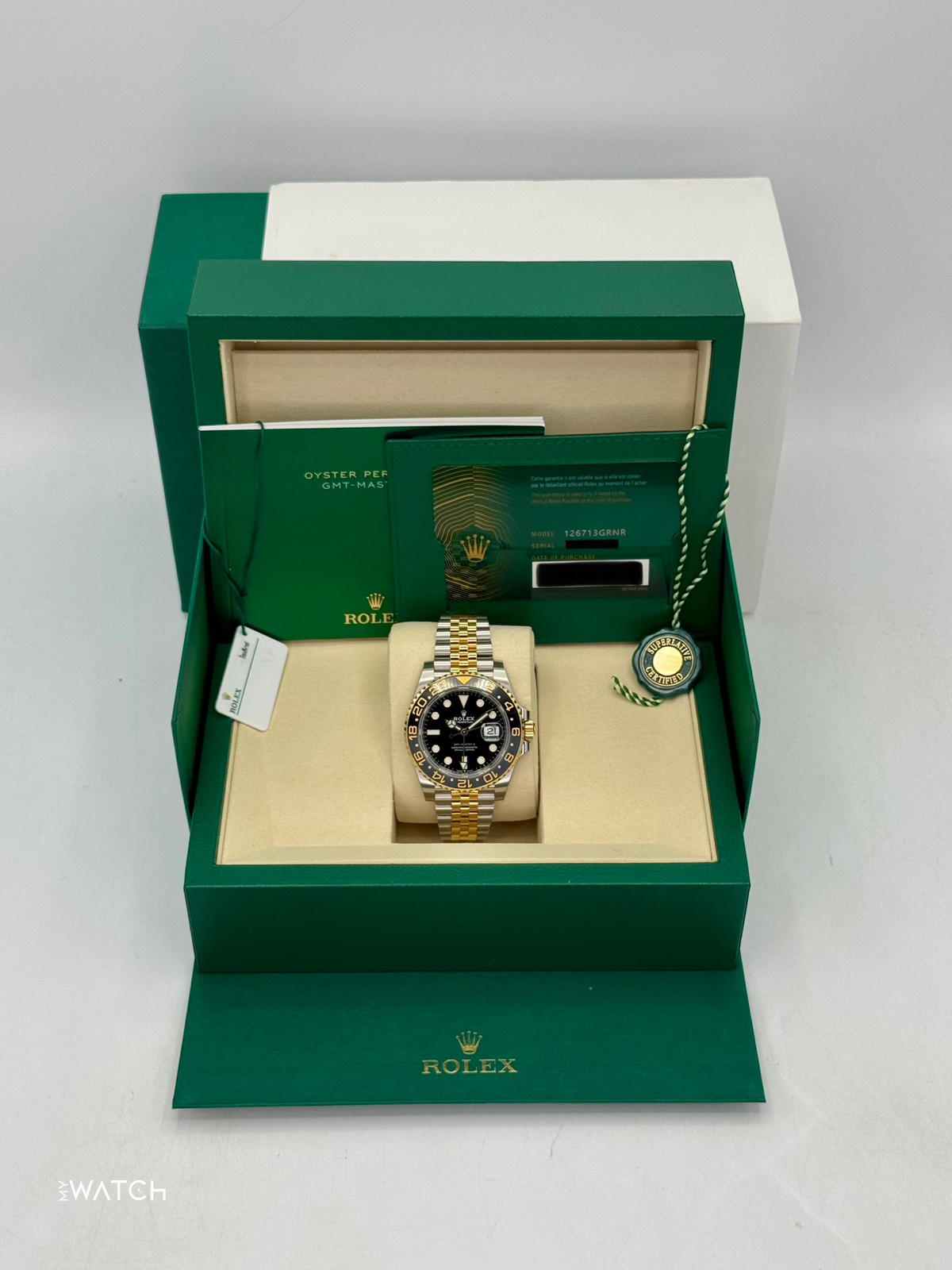 NEW 2025 Rolex GMT-Master II 40mm 126713GRNR Two-Tone Jubilee (STICKERED)