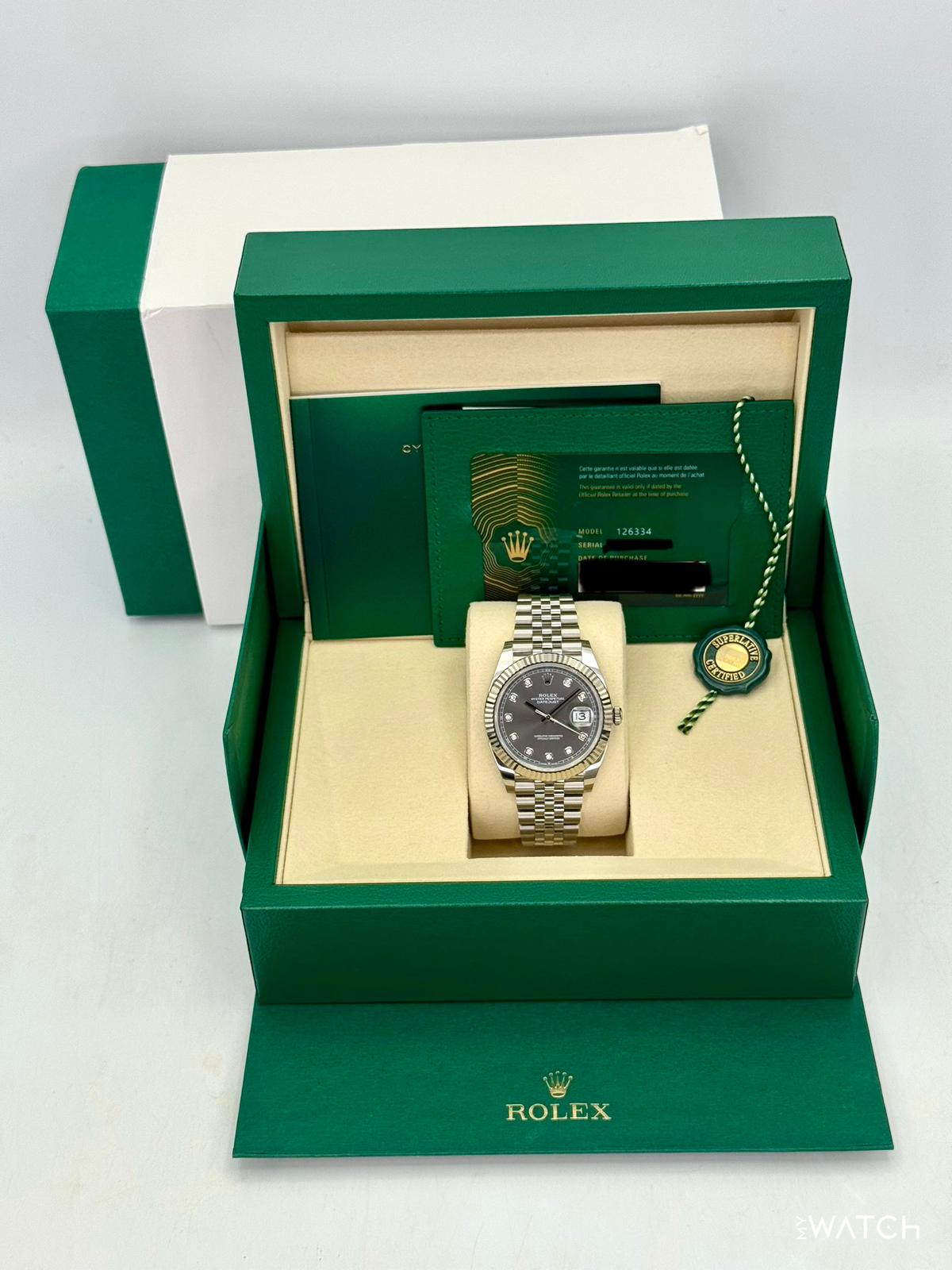2025 Rolex Datejust 41mm 126334 Stainless Steel Jubilee Rhodium Diamond Dial