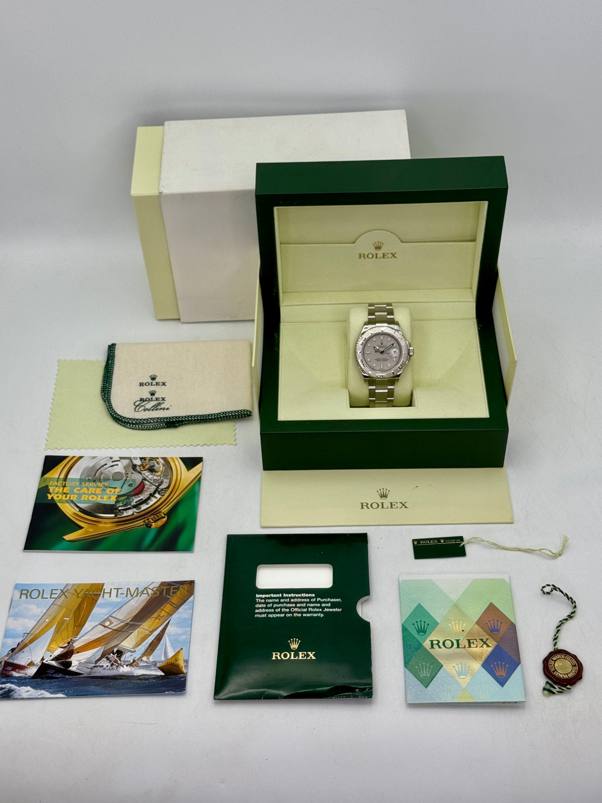 2005 Rolex Yacht-Master 40mm 16622 Platinum Bezel and Dial (Collectors Set)