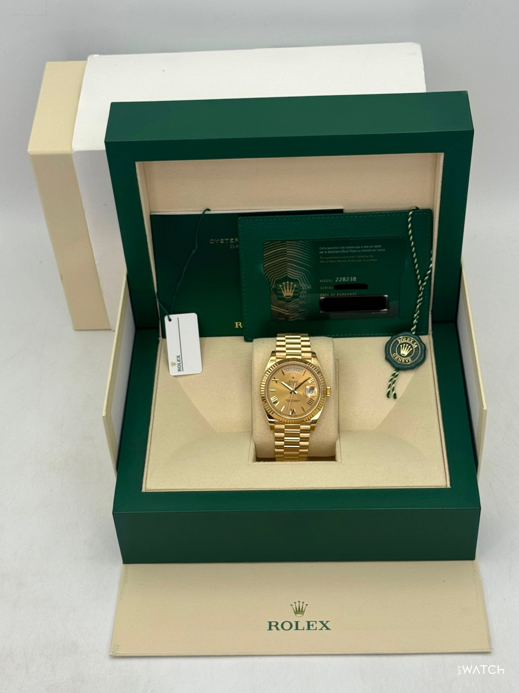 2021 Rolex Day-Date 40mm 228238 Presidential Yellow Gold Champagne Dial