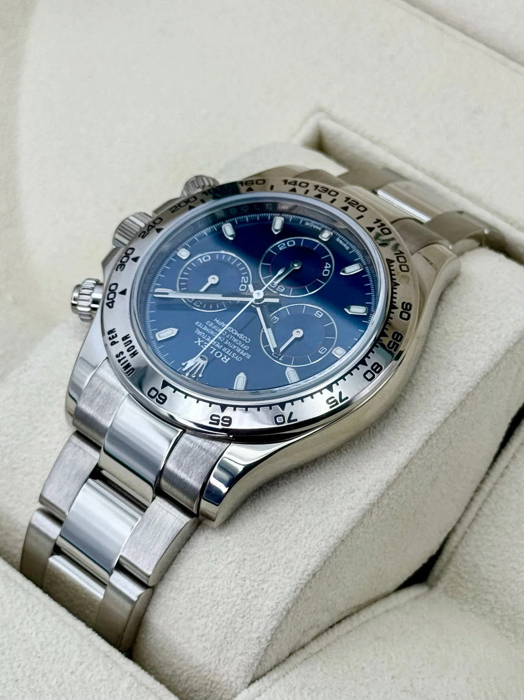 2019 Rolex Daytona 40mm 116509 White Gold Blue Dial