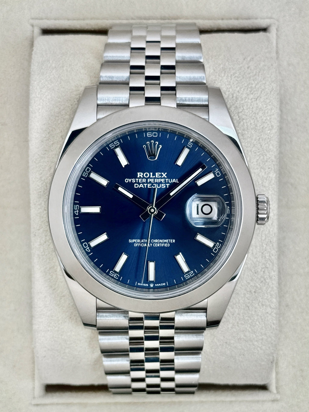 2019 Rolex Datejust 41mm 126300 Stainless Steel Jubilee Blue Dial