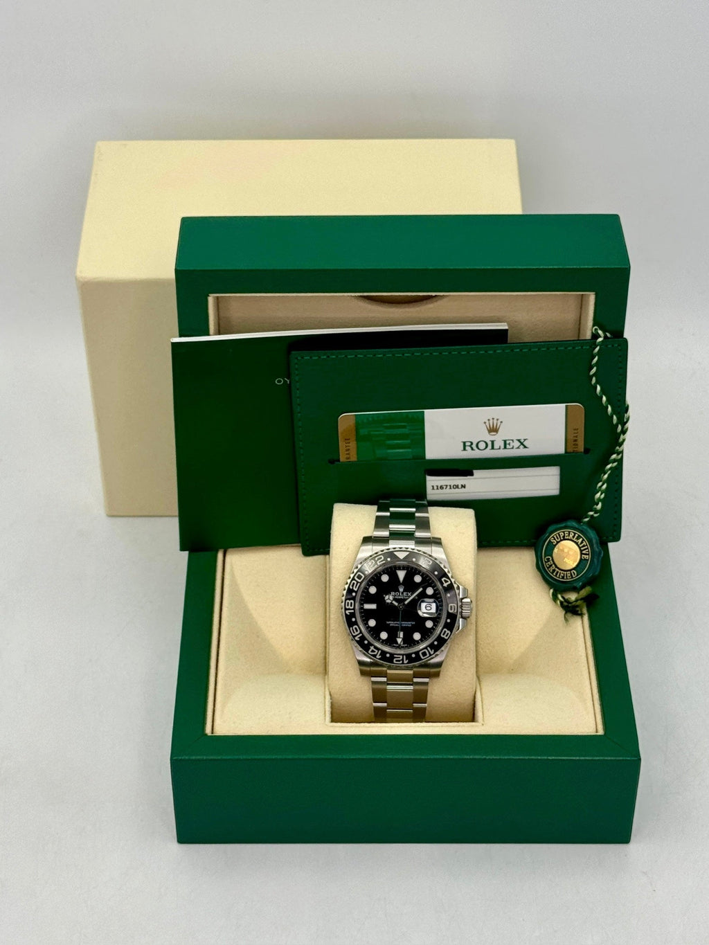 2018 Rolex GMT-Master II 40mm 116710LN Stainless Steel Black Dial