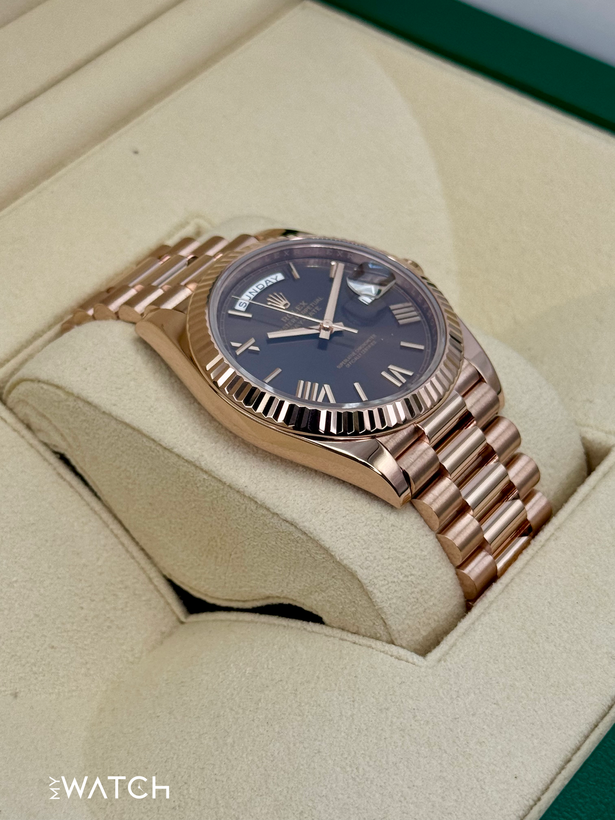 2023 Rolex Day-Date 40mm 228235 Presidential Rose Gold Chocolate Dial