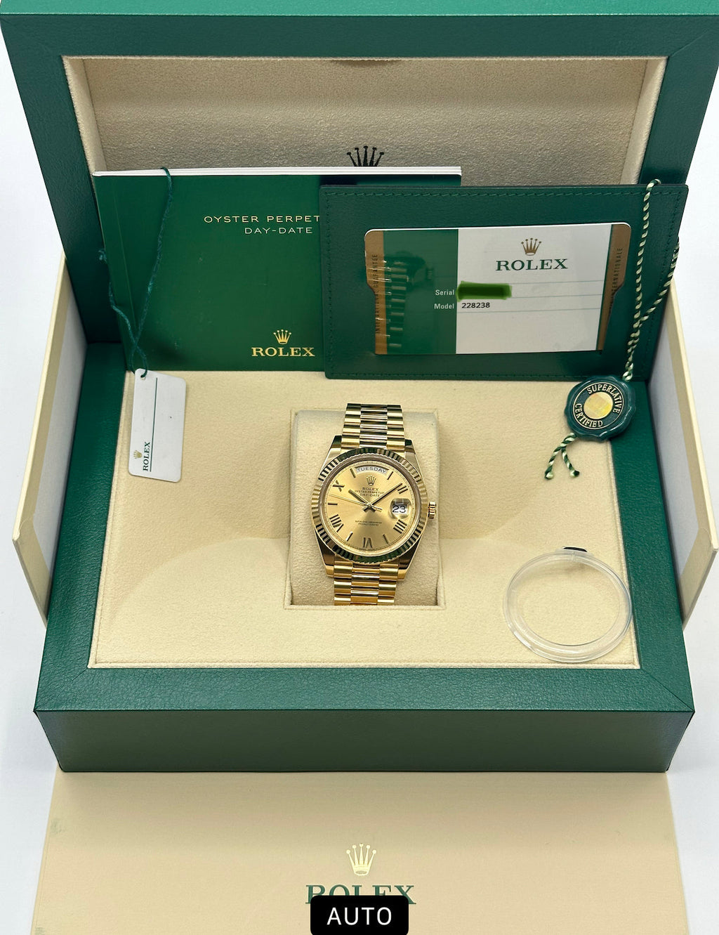 2019 Rolex Day-Date 40mm 228238 Presidential Champagne Dial