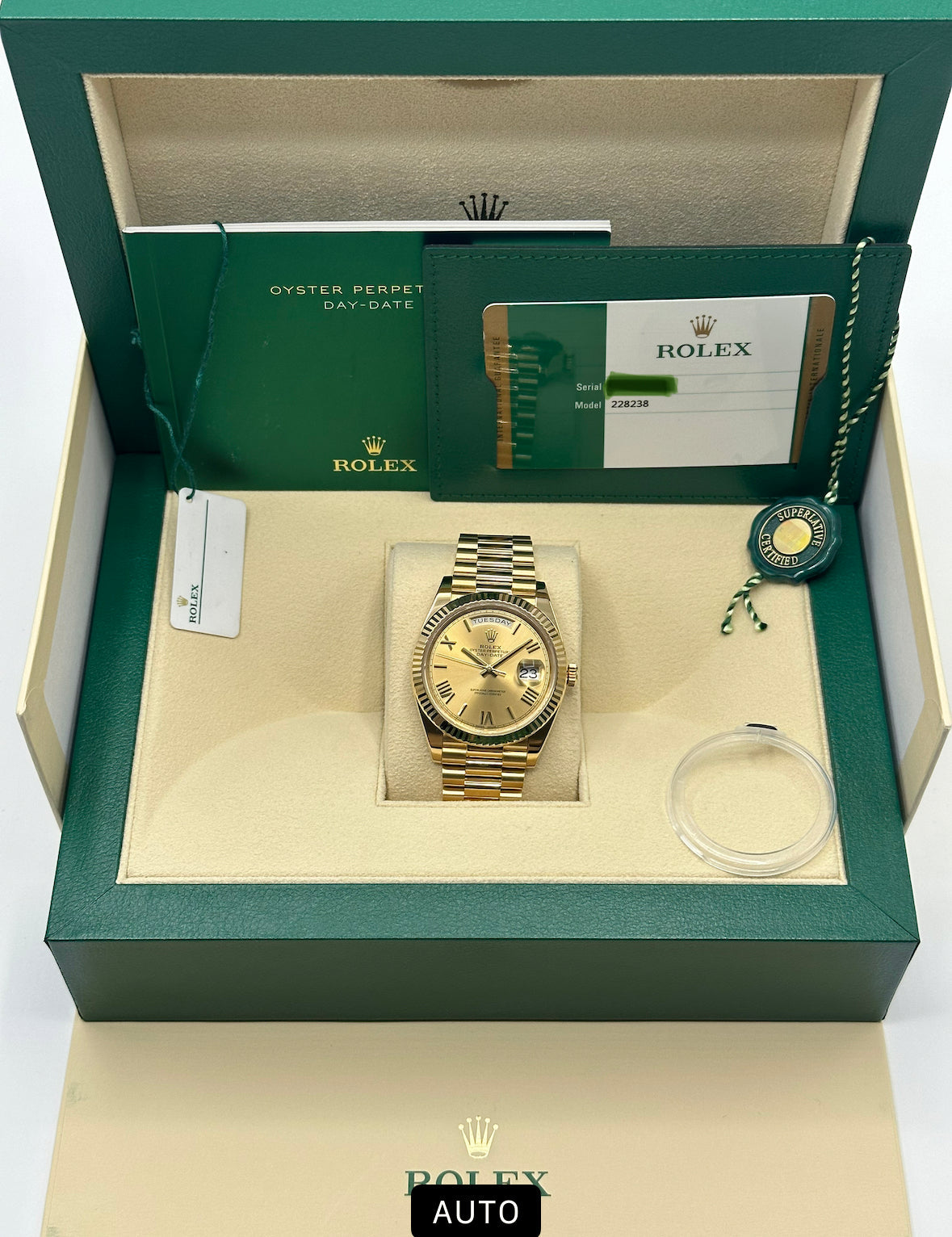 2019 Rolex Day-Date 40mm 228238 Presidential Champagne Dial