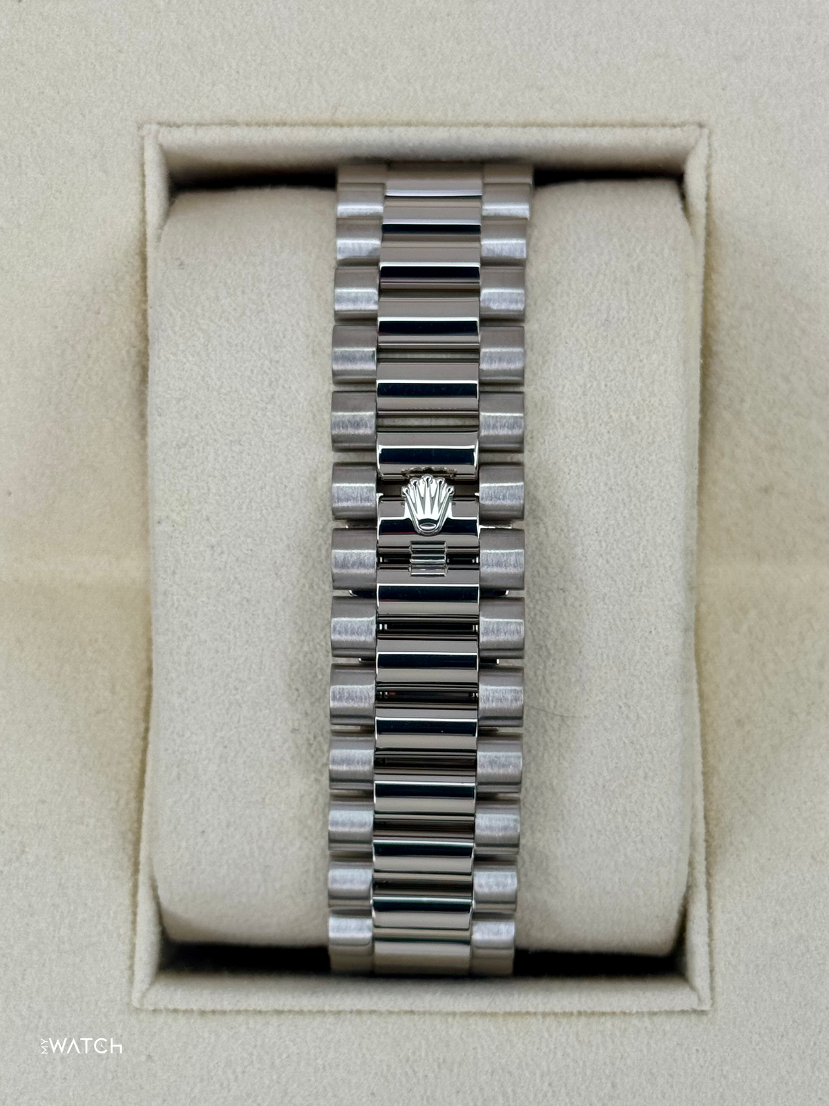 2021 Rolex Day-Date 40mm 228239 White Gold Blue Dial