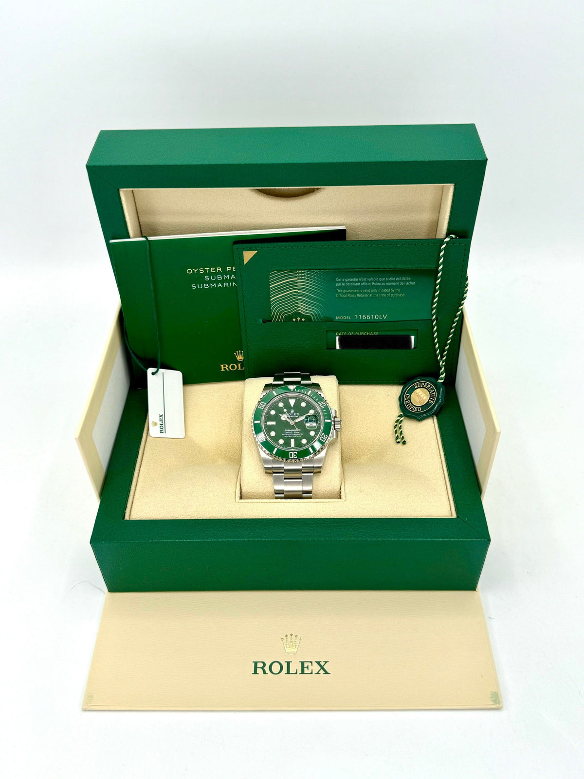 2020 Rolex Submariner "Hulk" 40mm 116610LV Green Dial