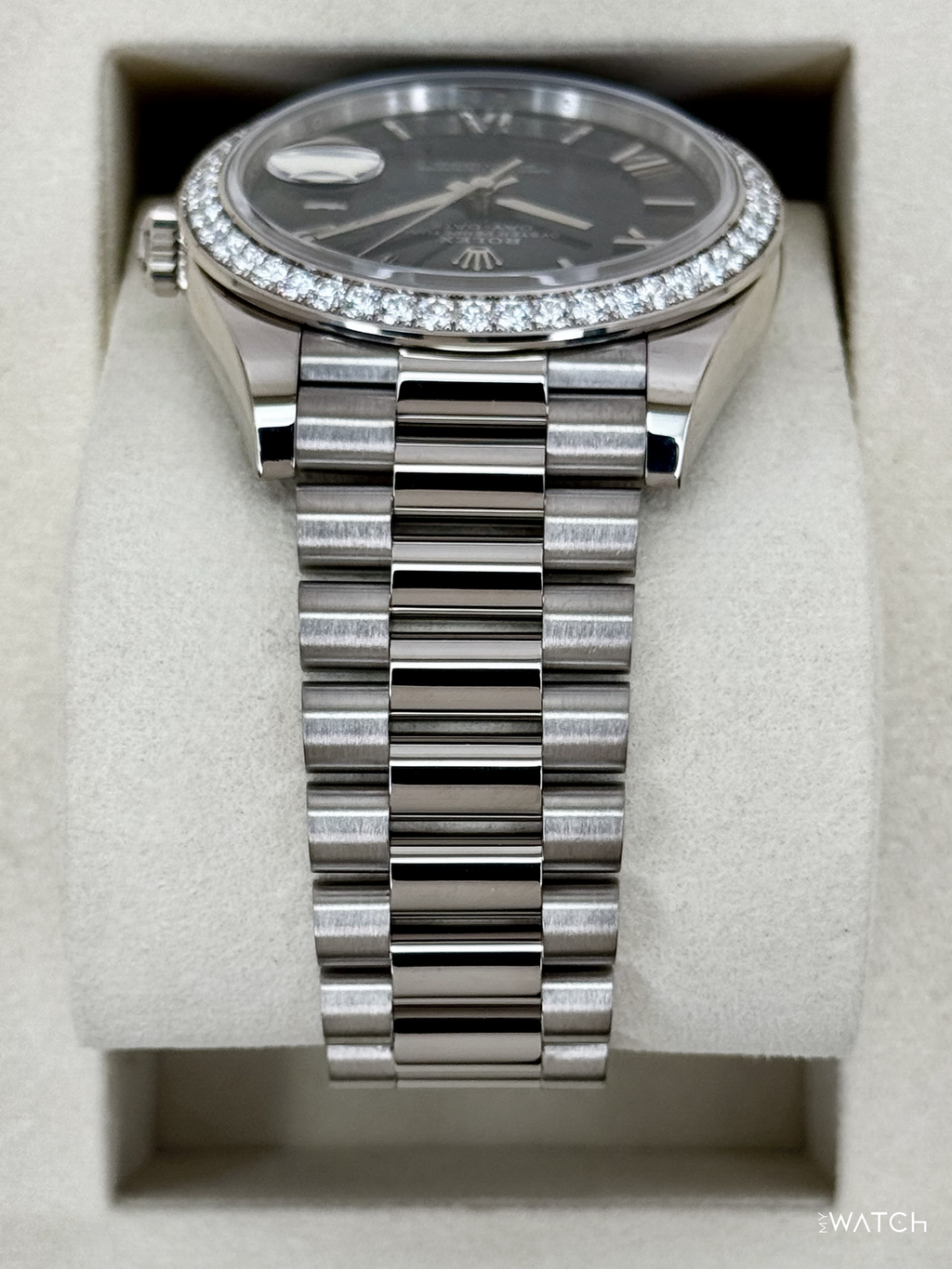 2025 Rolex Day-Date 40mm 228349RBR Presidential White Gold Blue Ombre Dial