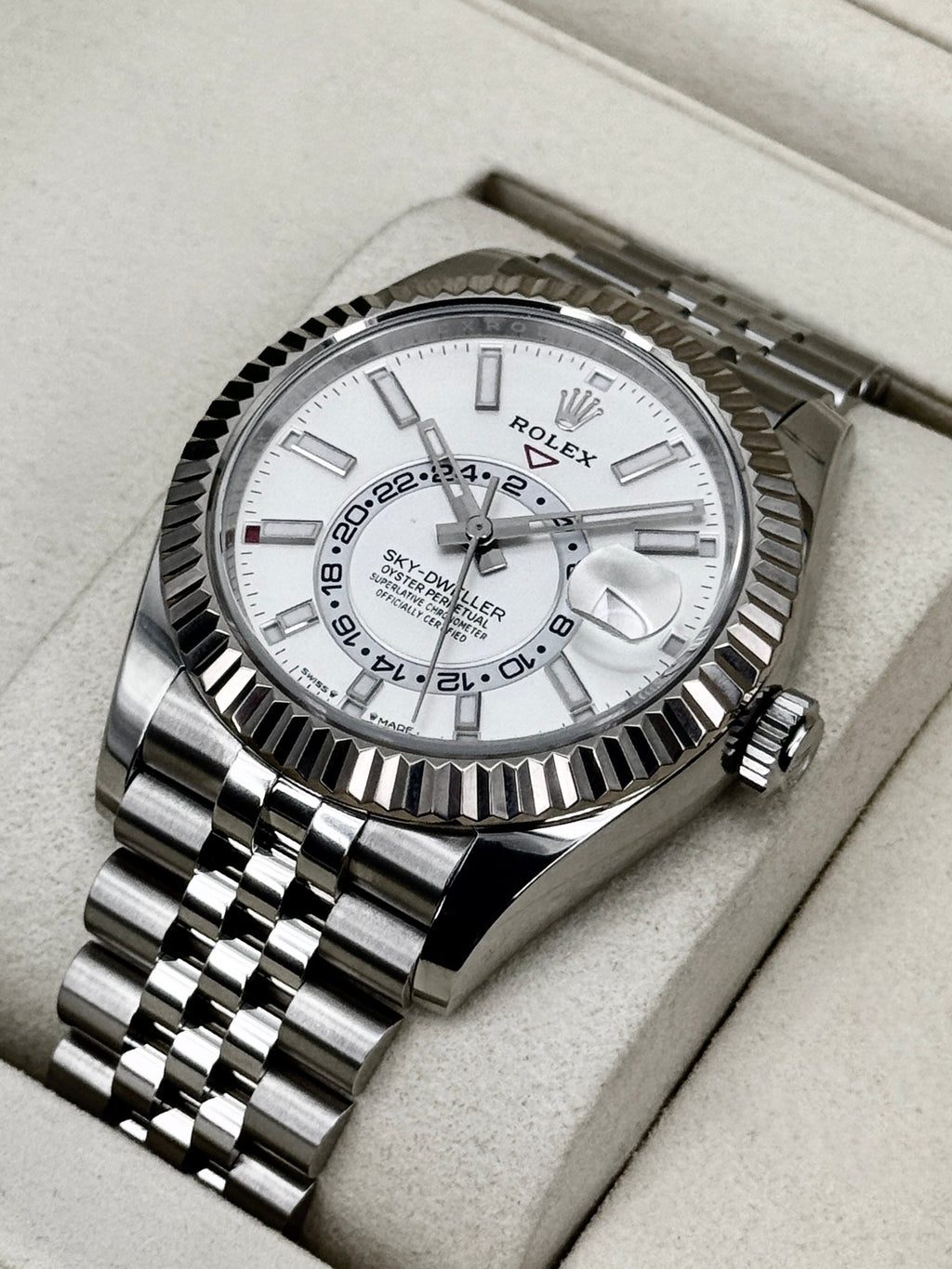 2026 Rolex Sky-Dweller 42mm 336934 Stainless Steel Jubilee White Dial