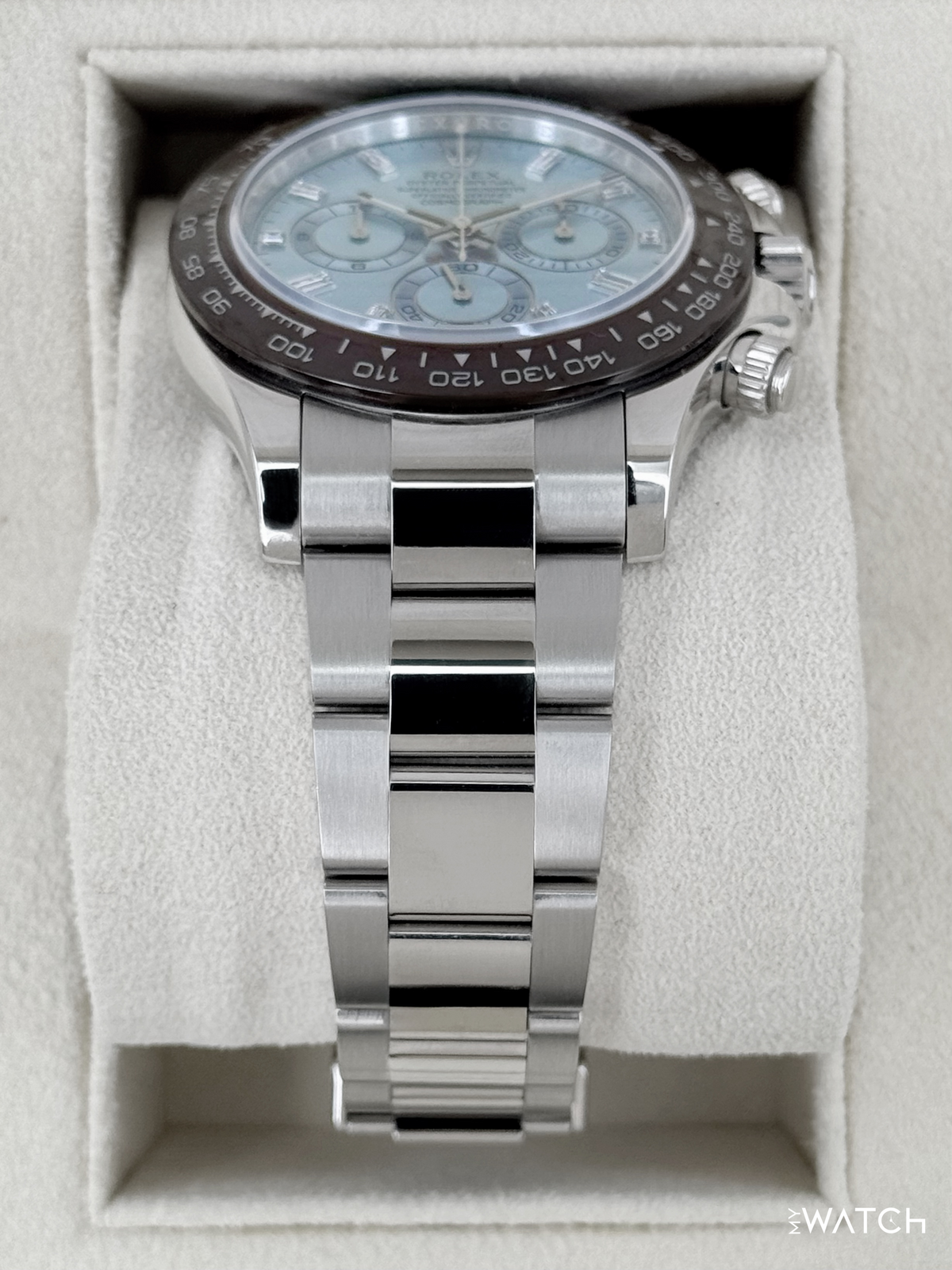 2017 Rolex Daytona 40mm 116506 Platinum Ice Blue Diamond Baguette Dial