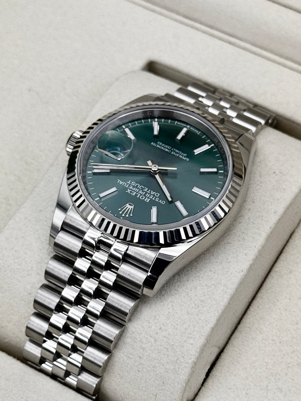 NEW 2026 Rolex Datejust 36mm 126234 Stainless Steel Jubilee Mint Green Dial