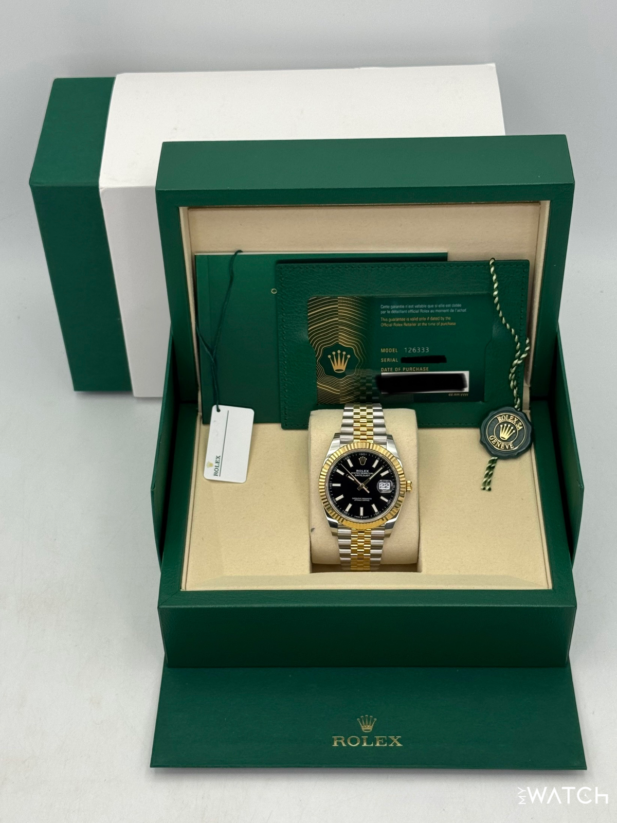 2025 Rolex Datejust 41mm 126333 Two-Tone Jubilee Black Dial