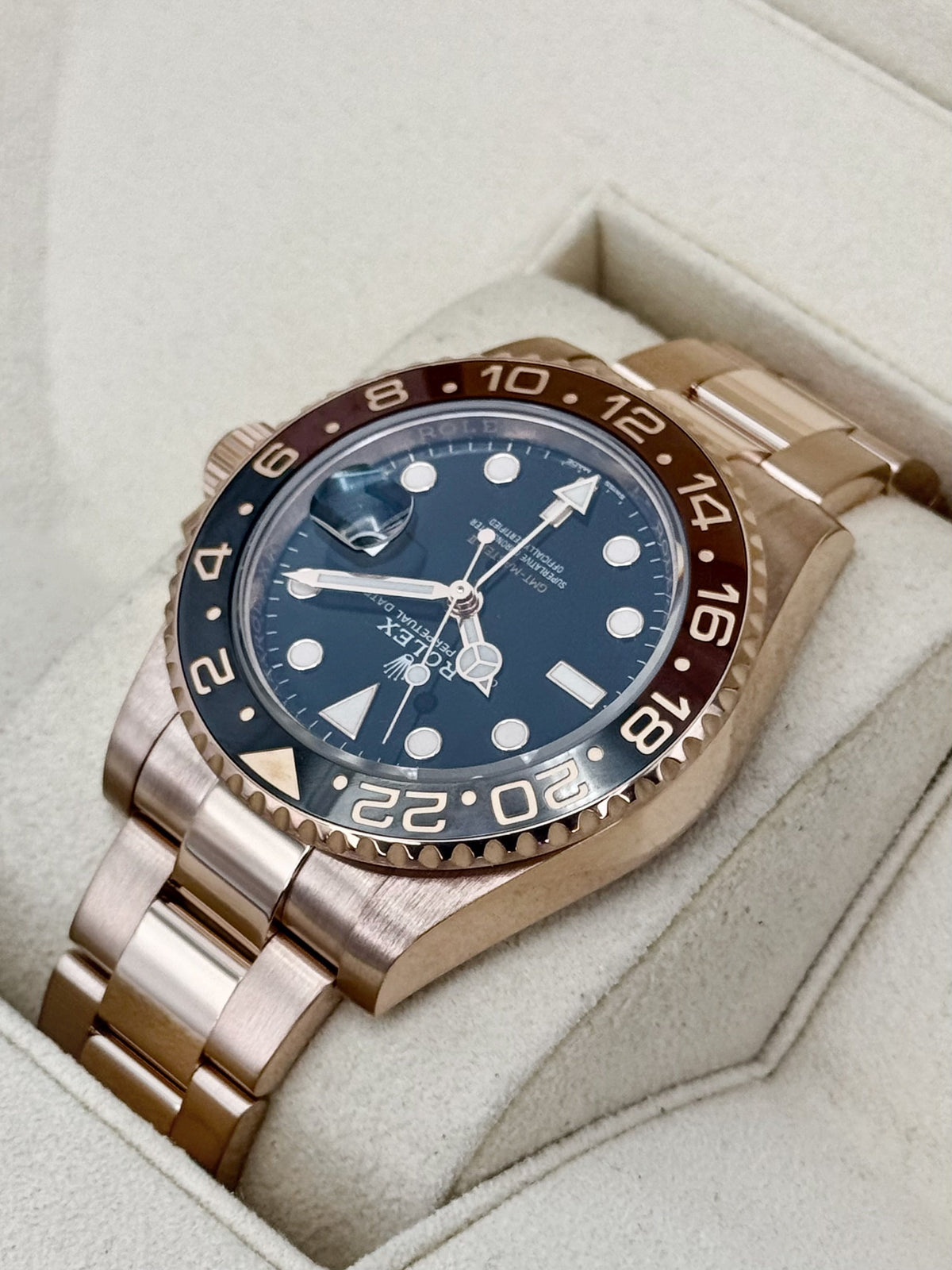 2022 Rolex GMT-Master II "Rootbeer" 40mm 126715CHNR Rose Gold