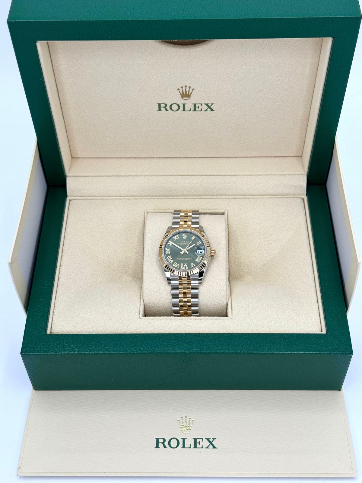 NEW 2023 Rolex Lady-Datejust 31mm 278273 Two-Tone Jubilee Green Dial
