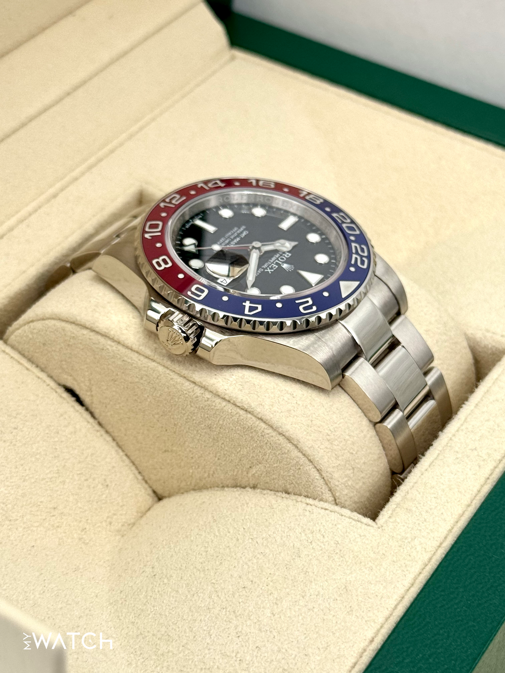 2016 Rolex GMT-Master II "Pepsi" 40mm 116719BLRO White Gold Black Dial