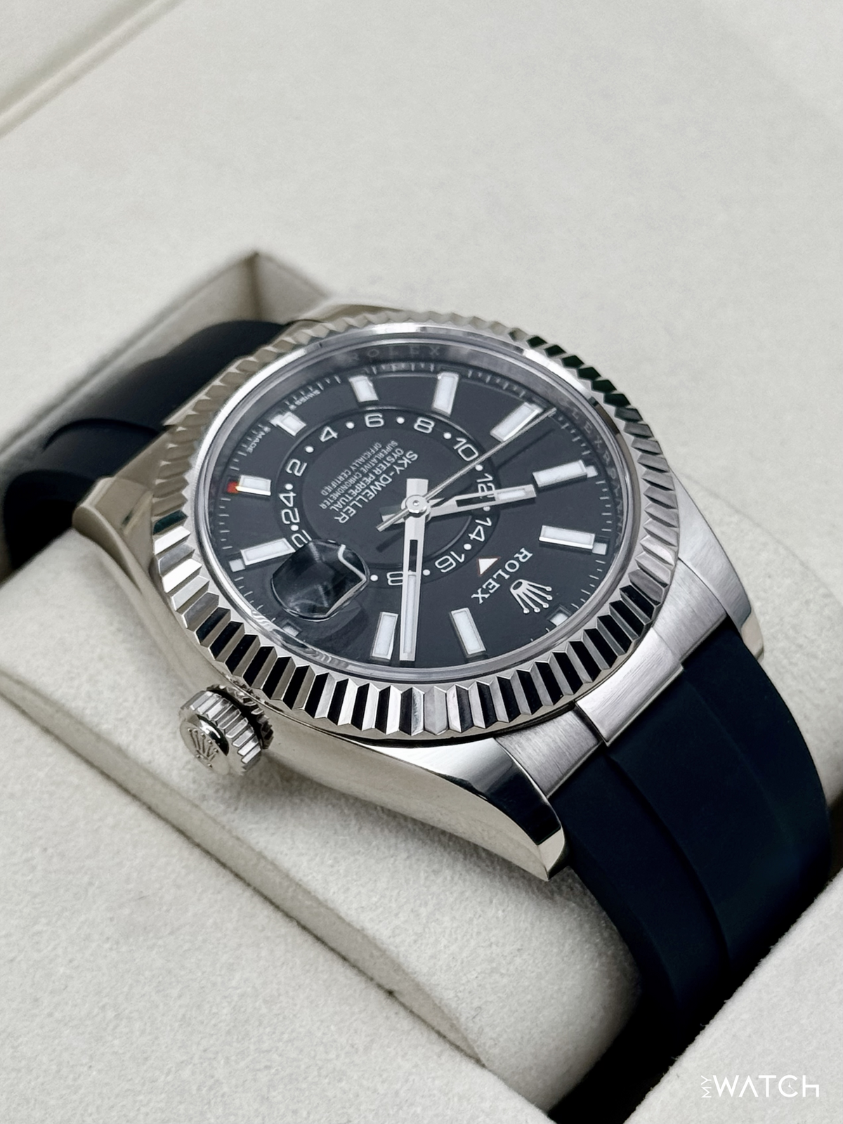 2025 Rolex Sky-Dweller 42mm 336239 White Gold Oysterflex Black Dial