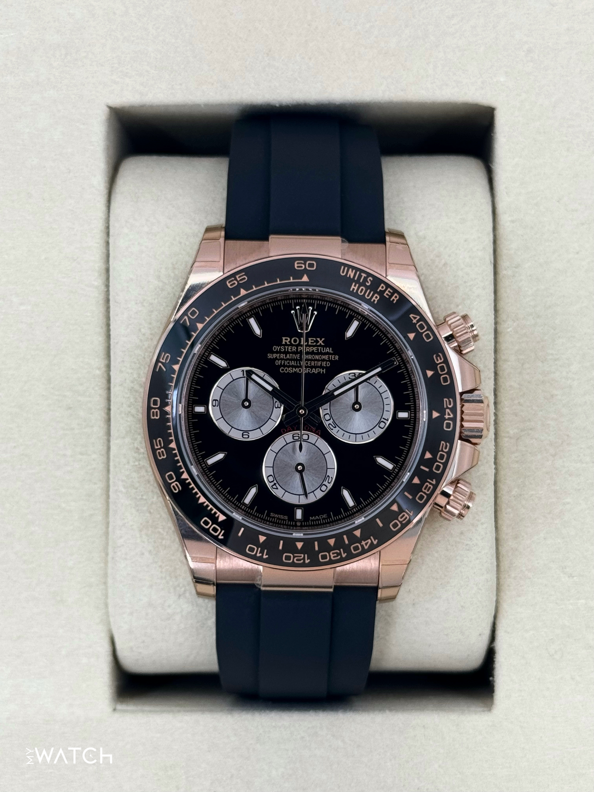 NEW 2025 Rolex Daytona 40mm 126515LN Rose Gold Oysterflex Black Dial (STICKERED)