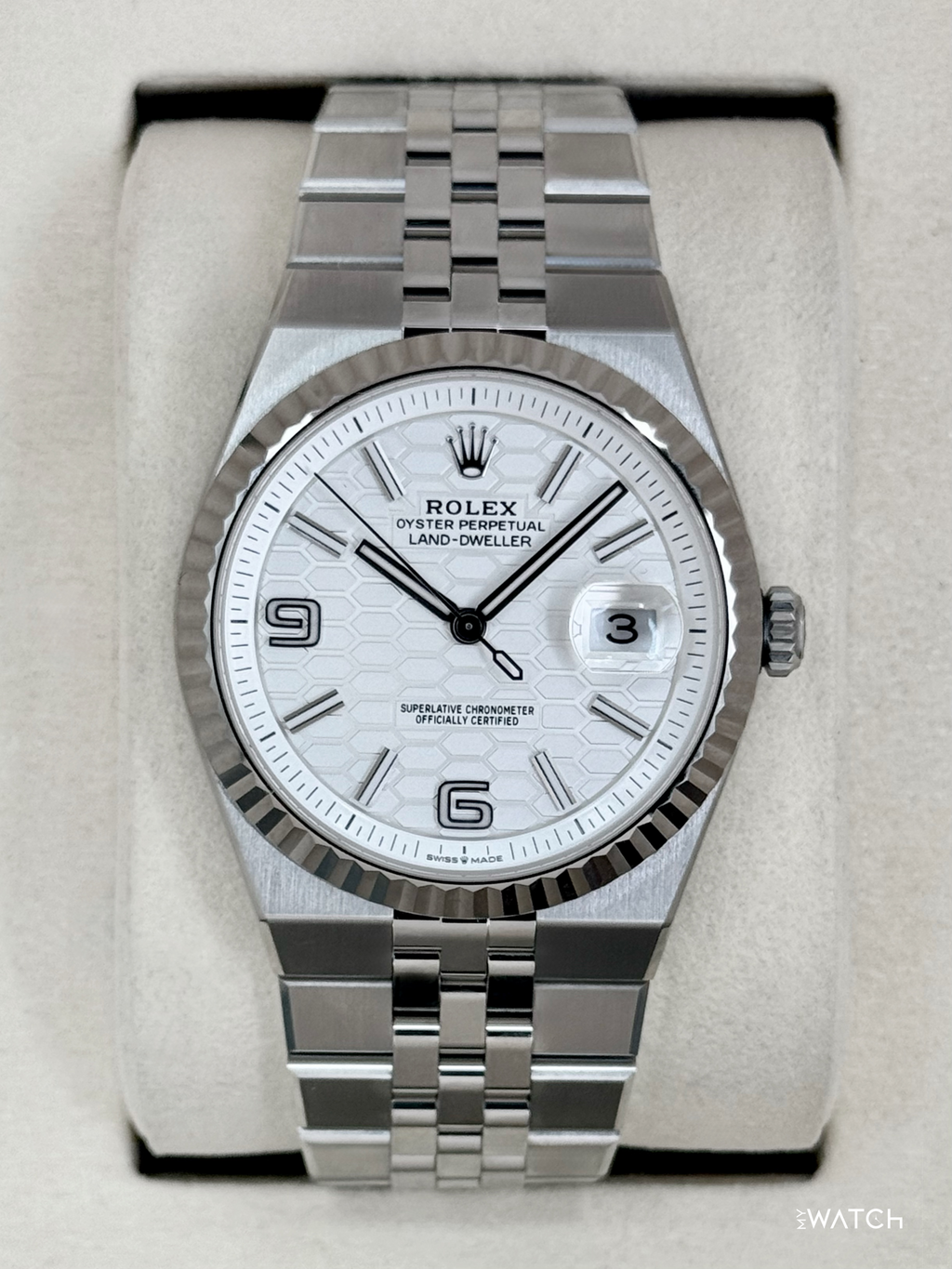 2025 Rolex Land-Dweller 40mm 127334 Stainless Steel Jubilee White Dial