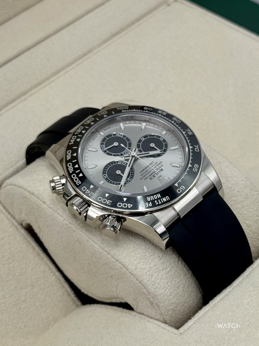 2025 Rolex Daytona 40mm 126519LN White Gold Oysterflex Silver Ghost Dial