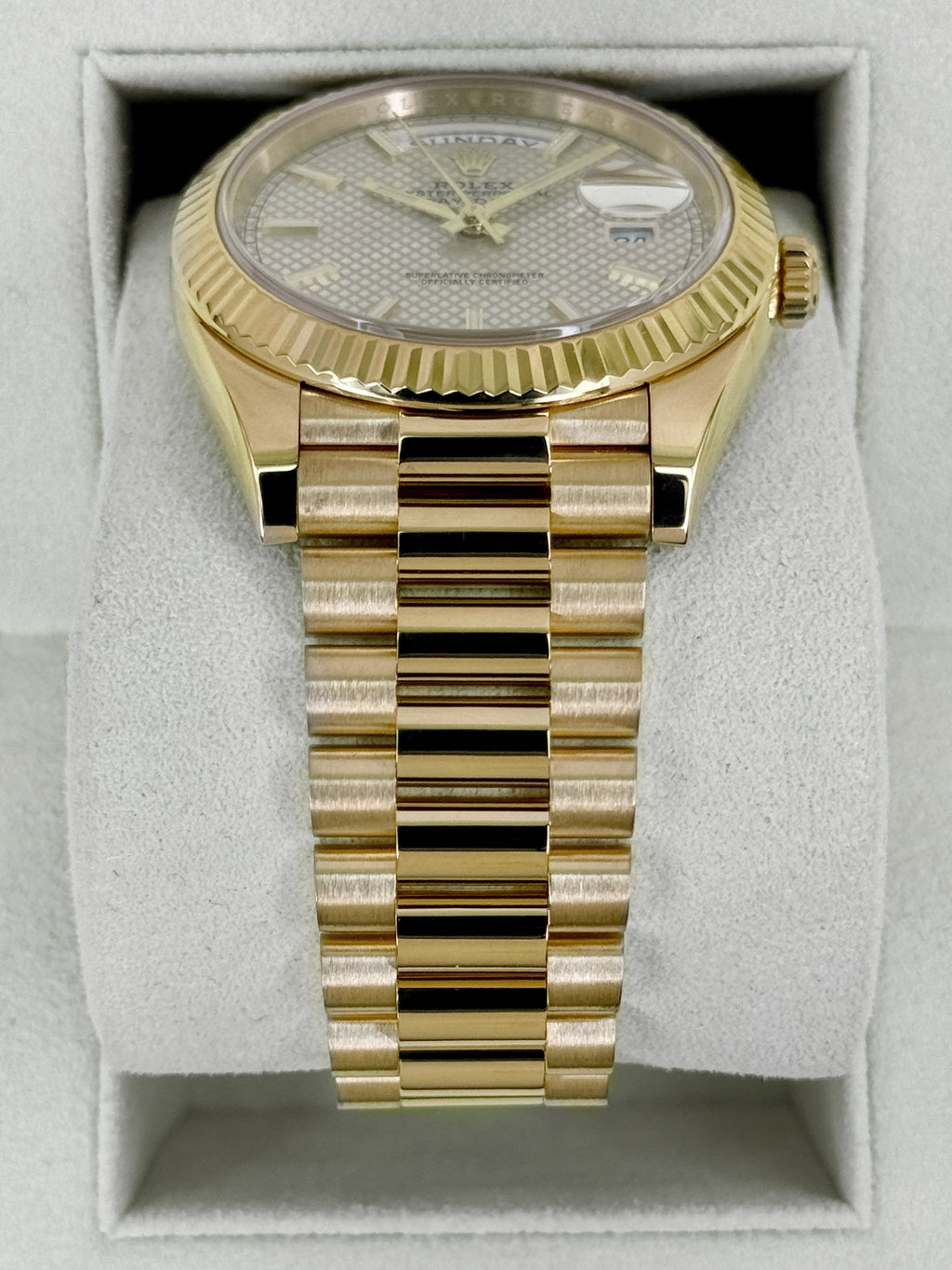 2016 Rolex Day-Date 40mm 228238 Presidential Silver Motif Dial