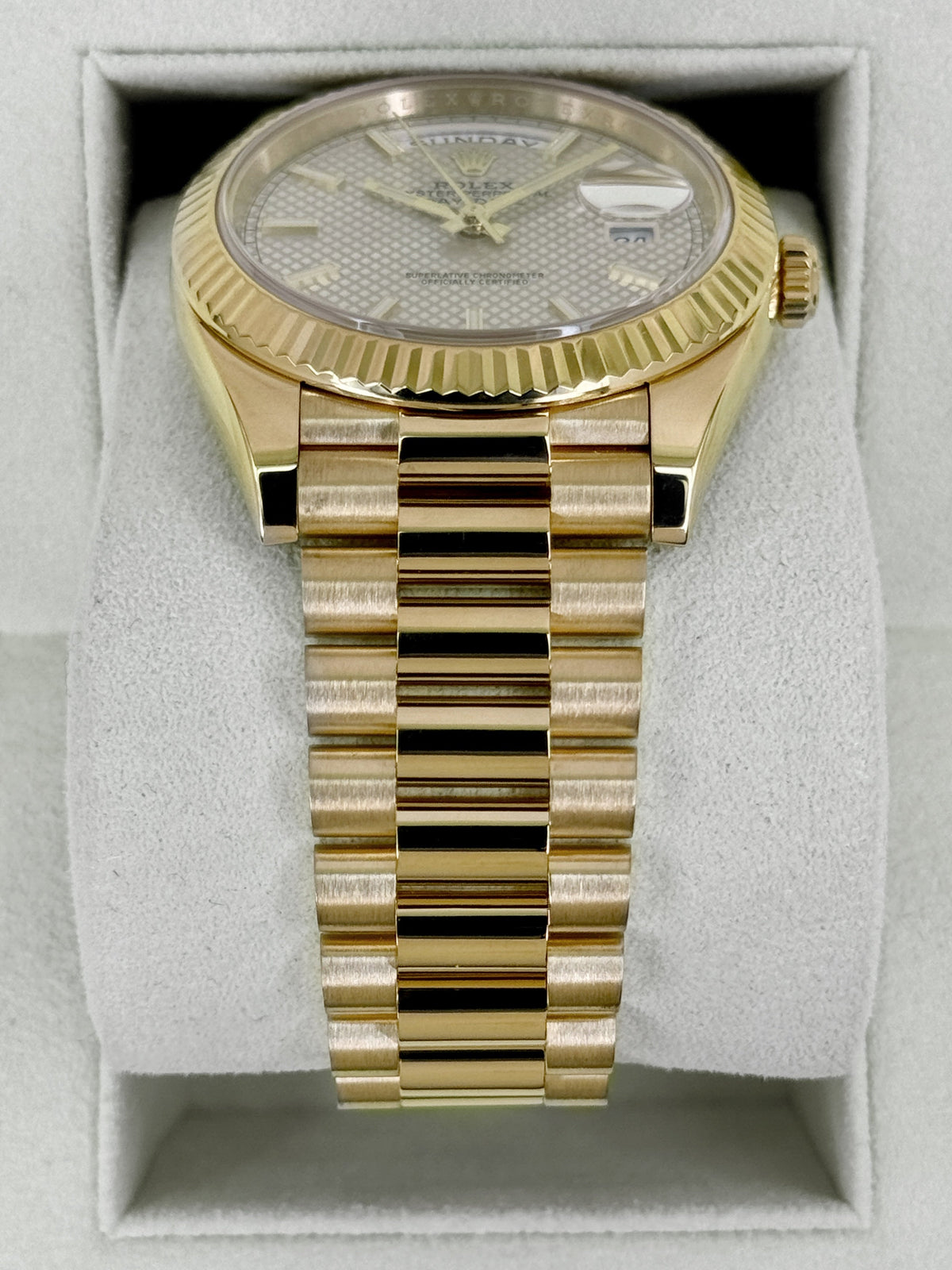 2016 Rolex Day-Date 40mm 228238 Presidential Silver Motif Dial