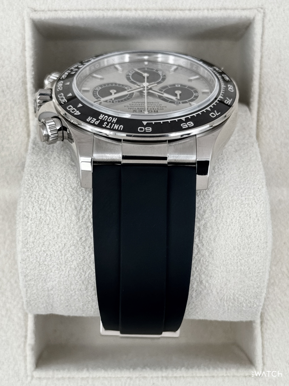 2024 Rolex Daytona 40mm 126519LN White Gold Oysterflex Silver Ghost Dial